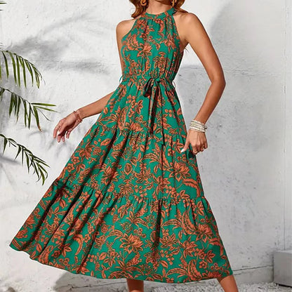 Ärmelloses Sommerkleid im Boho-Stil mit Blumenmuster von Andrea Serena