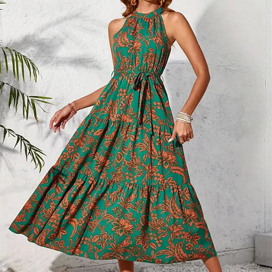 Ärmelloses Sommerkleid im Boho-Stil mit Blumenmuster von Andrea Serena