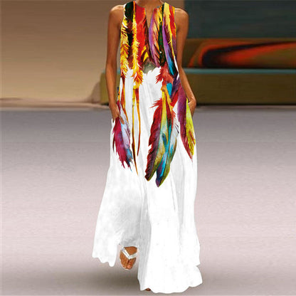 Ärmelloses Maxikleid von Andrea Serena mit Blumenmuster