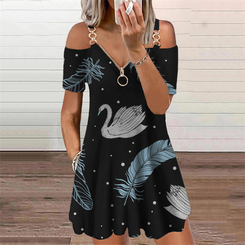 Schickes Kurzarmkleid mit Print von Andrea Serena