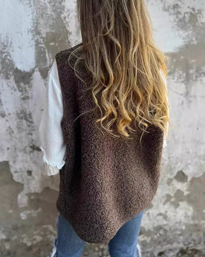 Andrea's™ | Weste Damen Herbst Knöpfli Kurz Warm