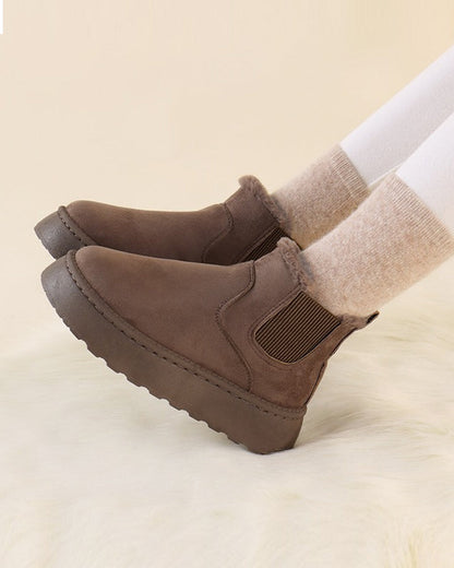 Andrea's™ | Schneestiefel in Unifarbe mit dicker Sohle