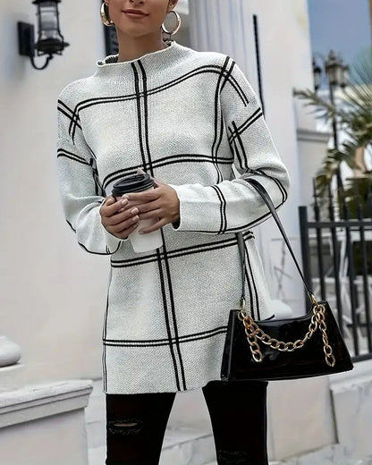 Andrea's™ | Gestreifter Pullover mit geteiltem Kragen