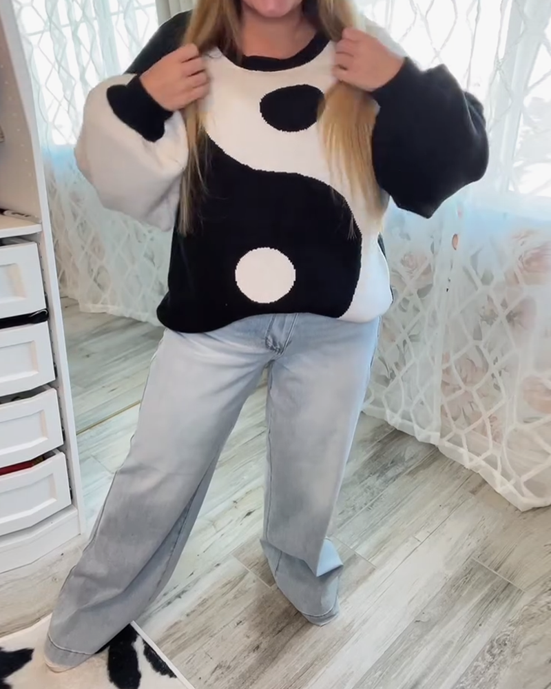 Andrea's™ | Pullover Pullover lässig locker Rundhals