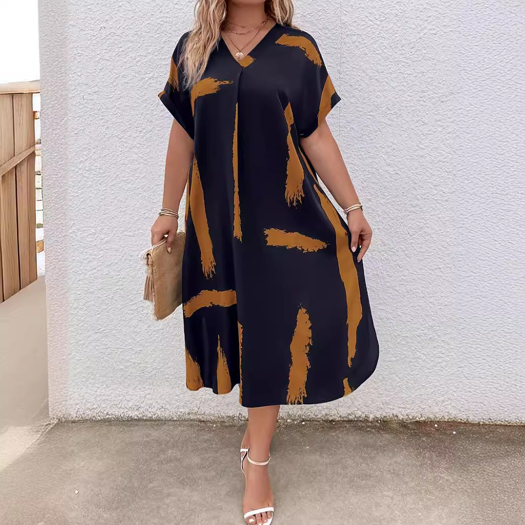 Modernes geometrisches Andrea Serena Dolman Maxikleid
