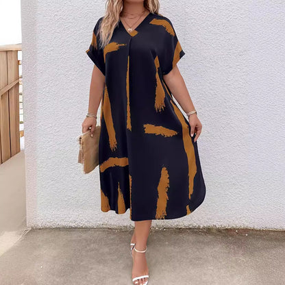 Modernes geometrisches Andrea Serena Dolman Maxikleid
