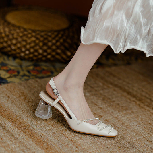 Elegante Kristall-Sandalen mit Absatz von Andrea Serena