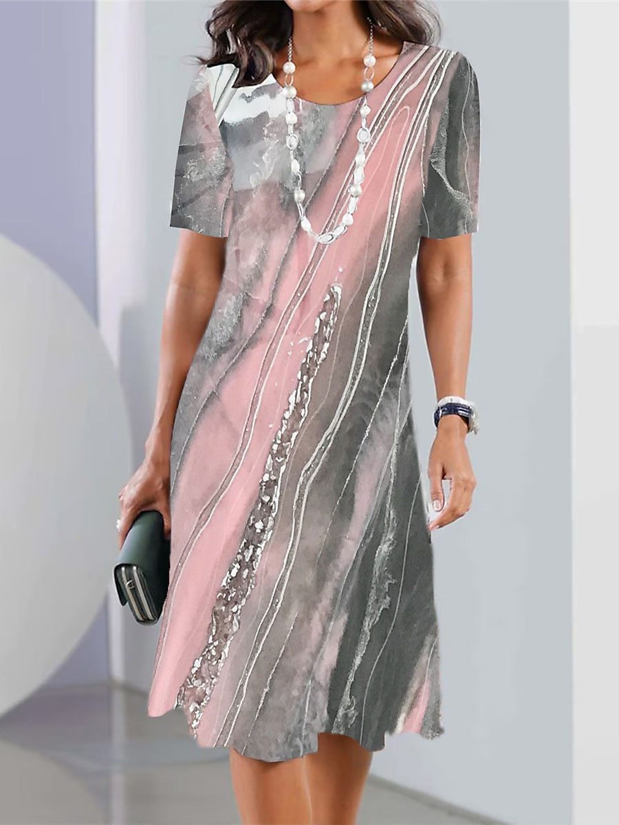 Andrea's™ | Midikleid mit abstraktem Muster
