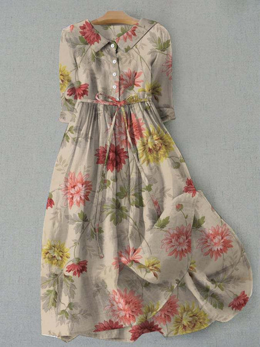 Andrea's™ | Geblümtes Midikleid mit Kragen