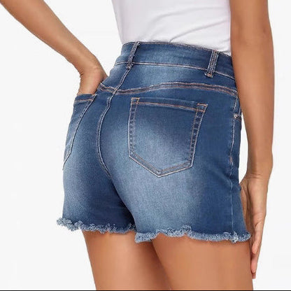 High Waist Slim Fit Denim Shorts von Andrea Serena