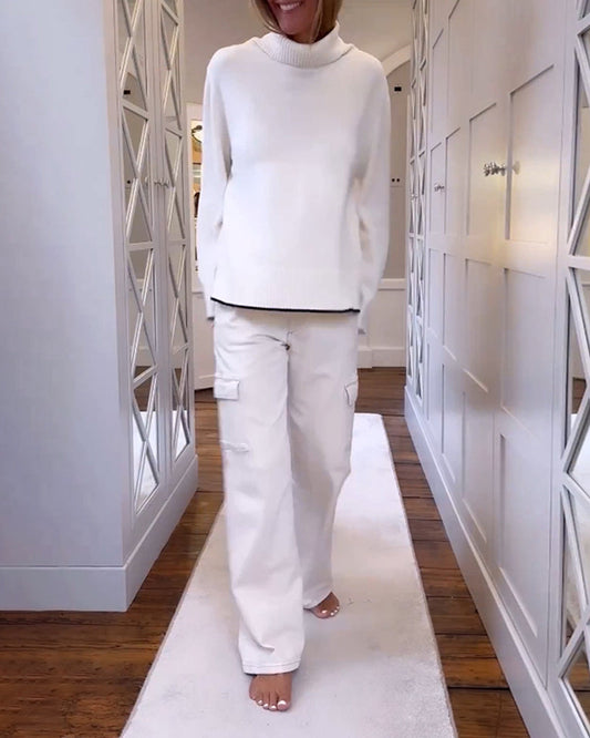 Andrea's™ | Pullover mit hohem Hals und langer Ärmel