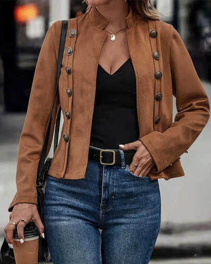 Andrea's™ | Stilvolle zweireihige einfarbige Jacke