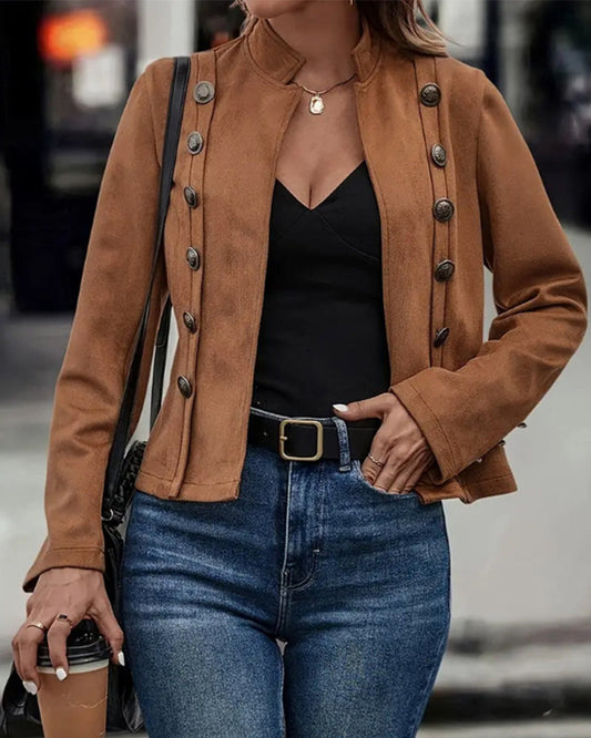 Andrea's™ | Stilvolle zweireihige einfarbige Jacke