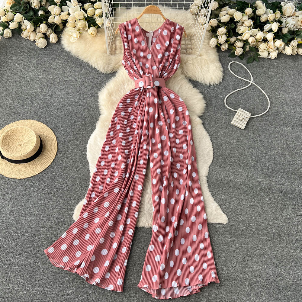 Schicker Chiffon-Jumpsuit mit Polka-Dots von Andrea Serena