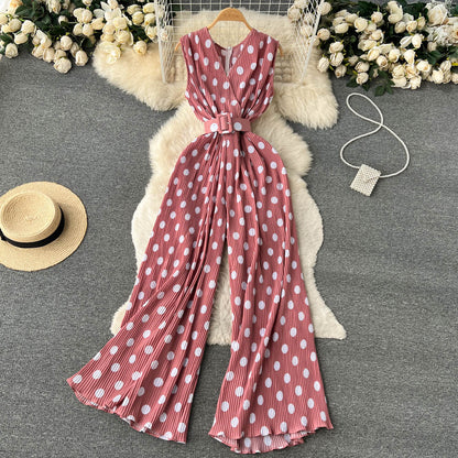 Schicker Chiffon-Jumpsuit mit Polka-Dots von Andrea Serena