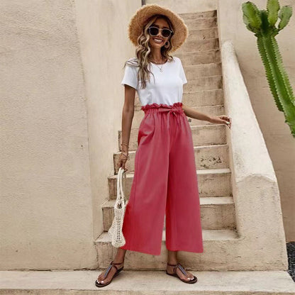 Pinterest-inspirierte Leinenhose von Andrea Serena mit weitem Bein