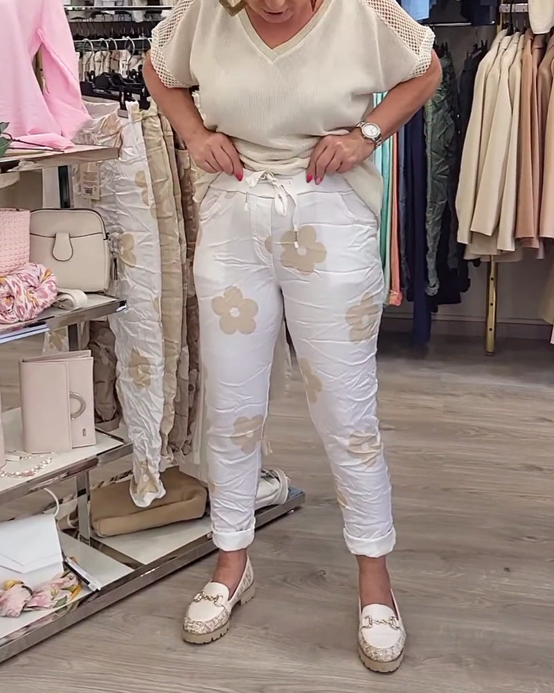 Andrea's™ | Hose lässig Print Kordelzug