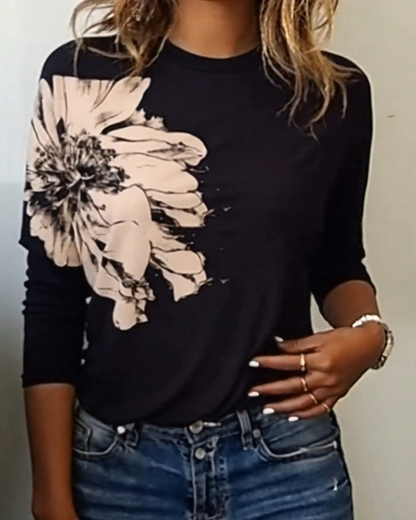 Andrea's™ | Top modisch bedruckt langärmlig