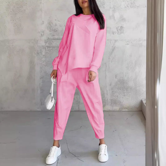 Andrea's™ |  Rundhalsausschnitt Lose und langärmelige Pullover Set