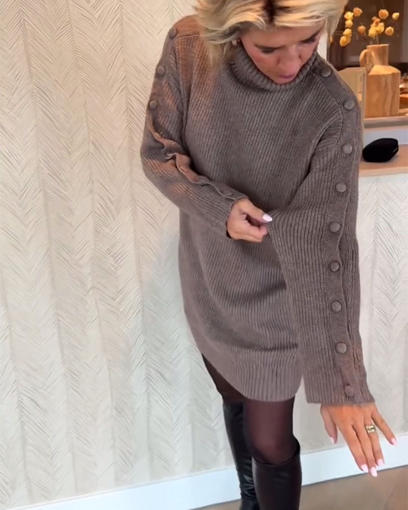 Andrea's™ | Modisches Strickkleid mit Knopfdesign