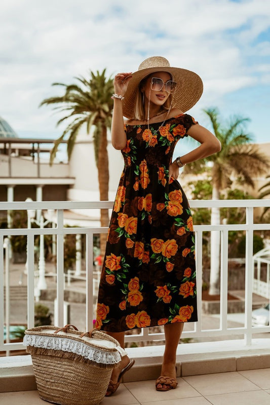 Boho-Sommerkleid mit Off-Shoulder-Ausschnitt von Andrea Serena
