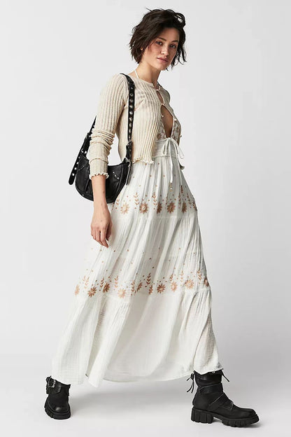 Andrea's™ | Bohème besticktes Maxikleid