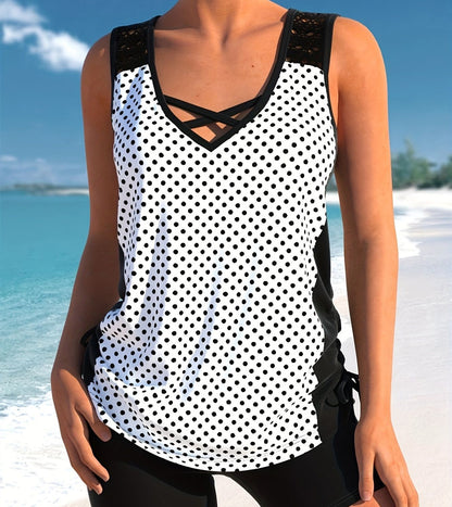 Andrea's™ | Gemusterter Tankini mit Shorts