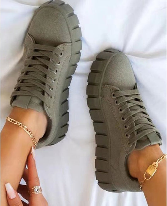 Andrea's™ | Canvas-Schnürschuhe mit runder Zehenpartie – Neu im Trend