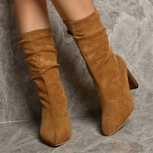 Andrea's™ | Stiefel mit spitzer Zehenpartie und hohem Blockabsatz