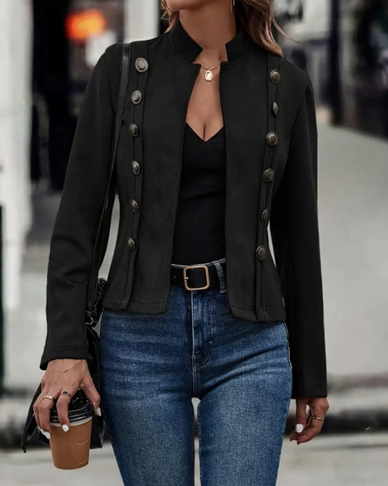 Andrea's™ | Stilvolle zweireihige einfarbige Jacke