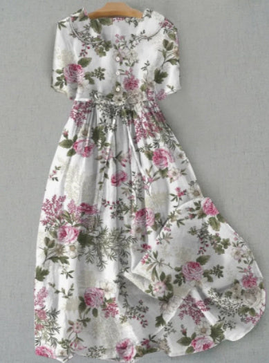 Andrea's™ | Geblümtes Midikleid mit Kragen