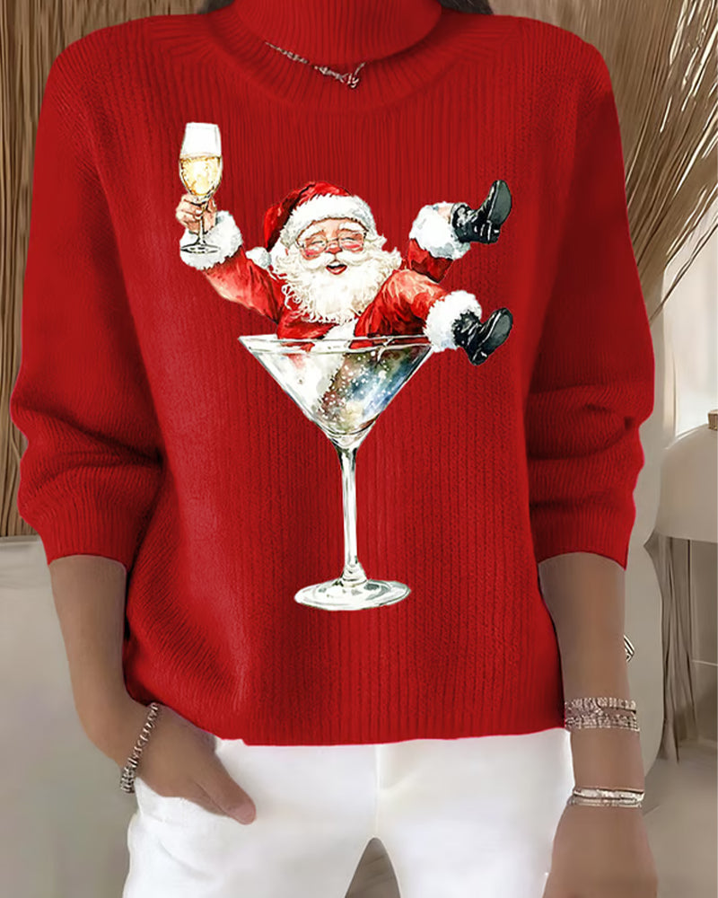 Andrea's™ | Figurbetonter Weihnachtsrollkragenpullover