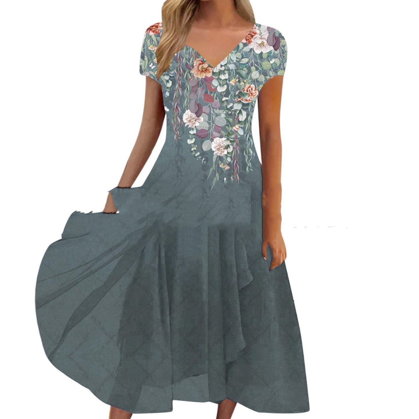 Andrea's™ | Geblümtes Chiffonkleid