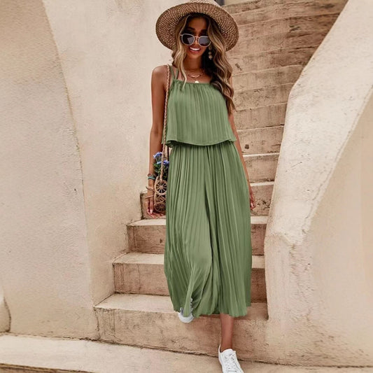 Pleated Loose Jumpsuit by Andrea Serena