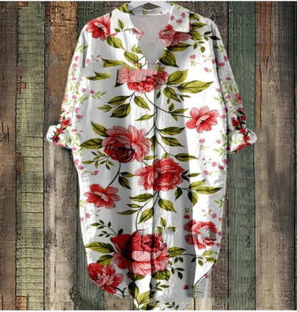 Andrea's™ | Geblümtes Kleid mit langen Ärmeln und Cardigan-Stil
