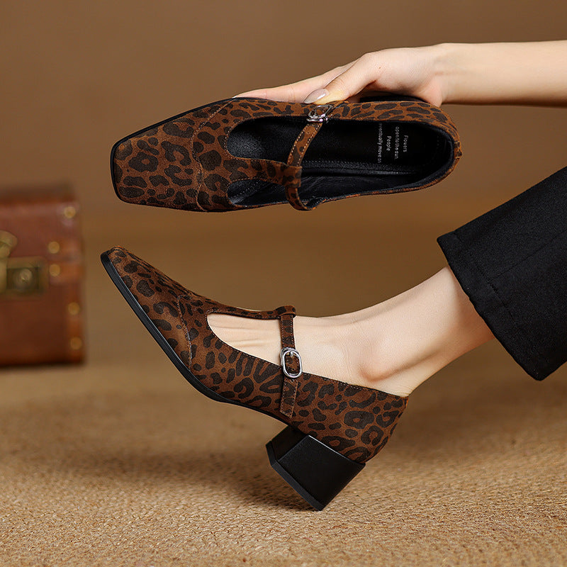 Vintage Leopard Chunky Pumps by Andrea Serena