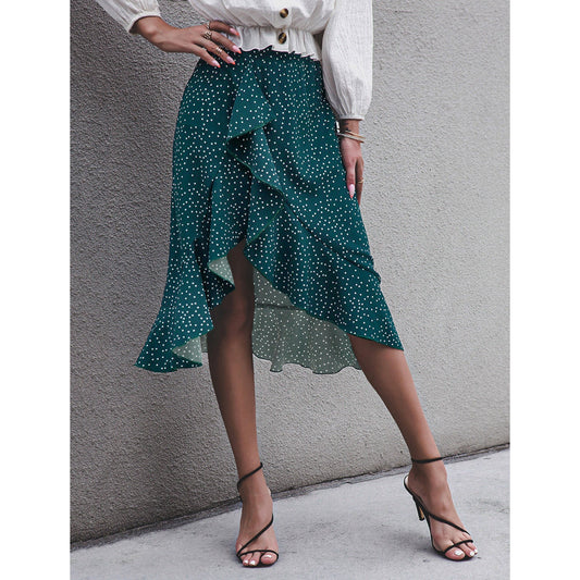 Elegant Ruffle Polka Dot Skirt by Andrea Serena