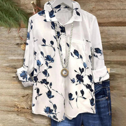 Floral Print Andrea Serena Long Sleeve Blouse