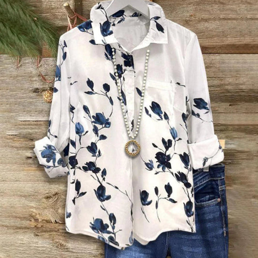 Floral Print Andrea Serena Long Sleeve Blouse
