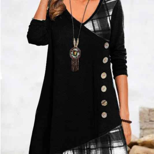 Andrea's™ | Lässiges Langarmshirt mit Patchwork-Design