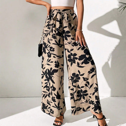 Geblümte High-Waist-Hose mit weitem Bein von Andrea Serena