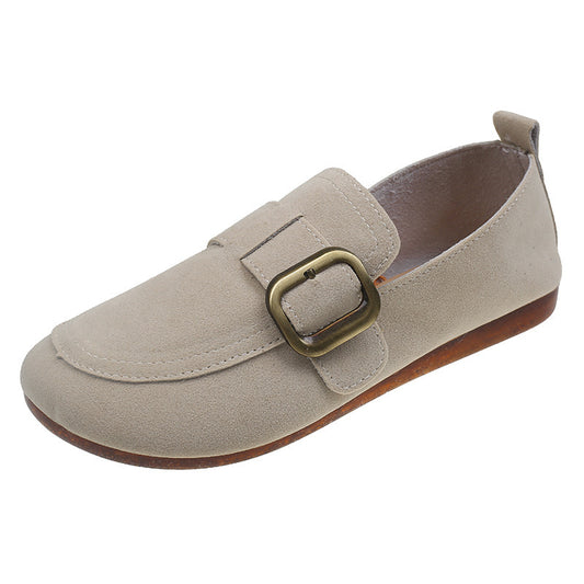 Andrea's™ | Veloursleder-Loafer mit Schnalle und flacher Sohle