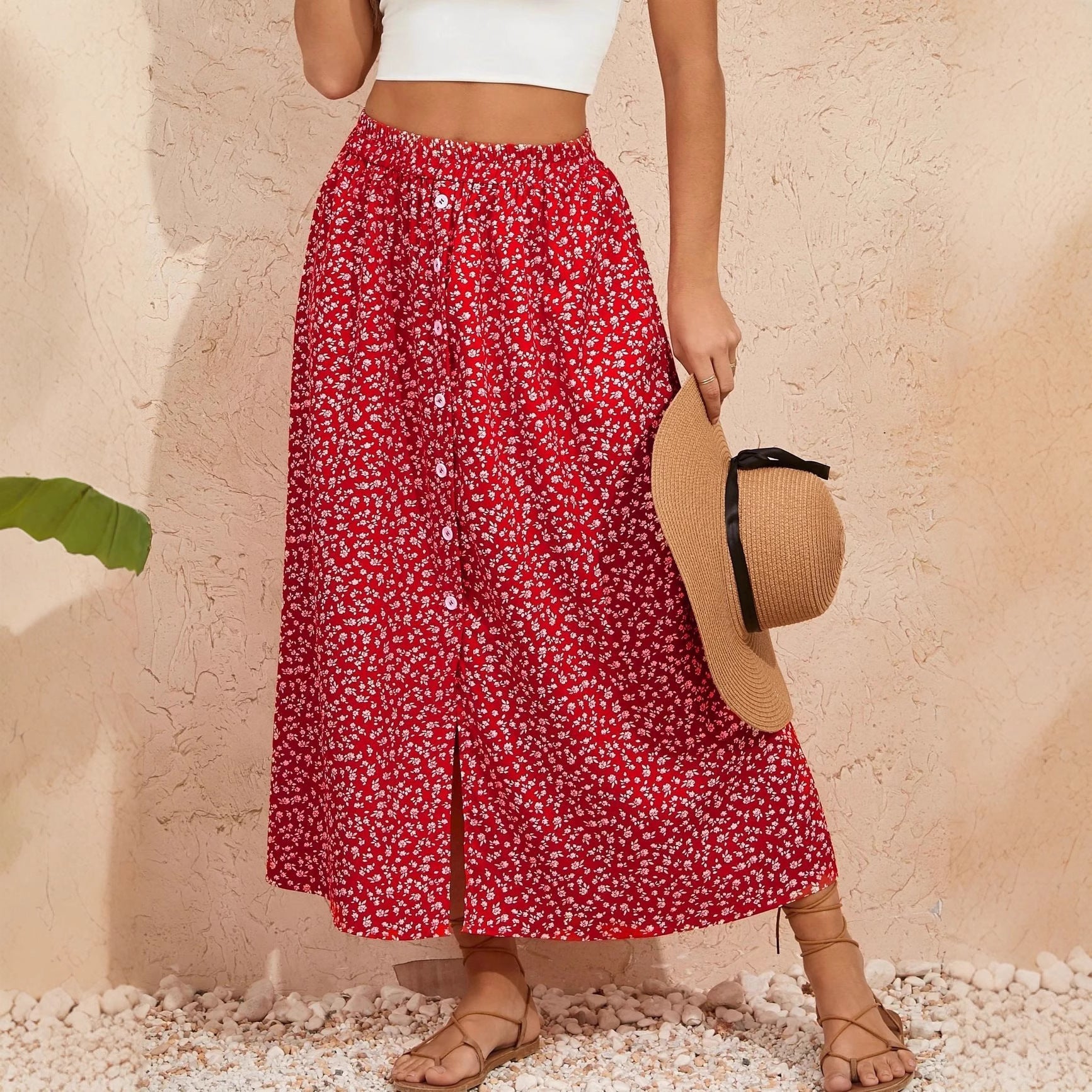 Pastoral Floral A-Line Skirt by Andrea Serena
