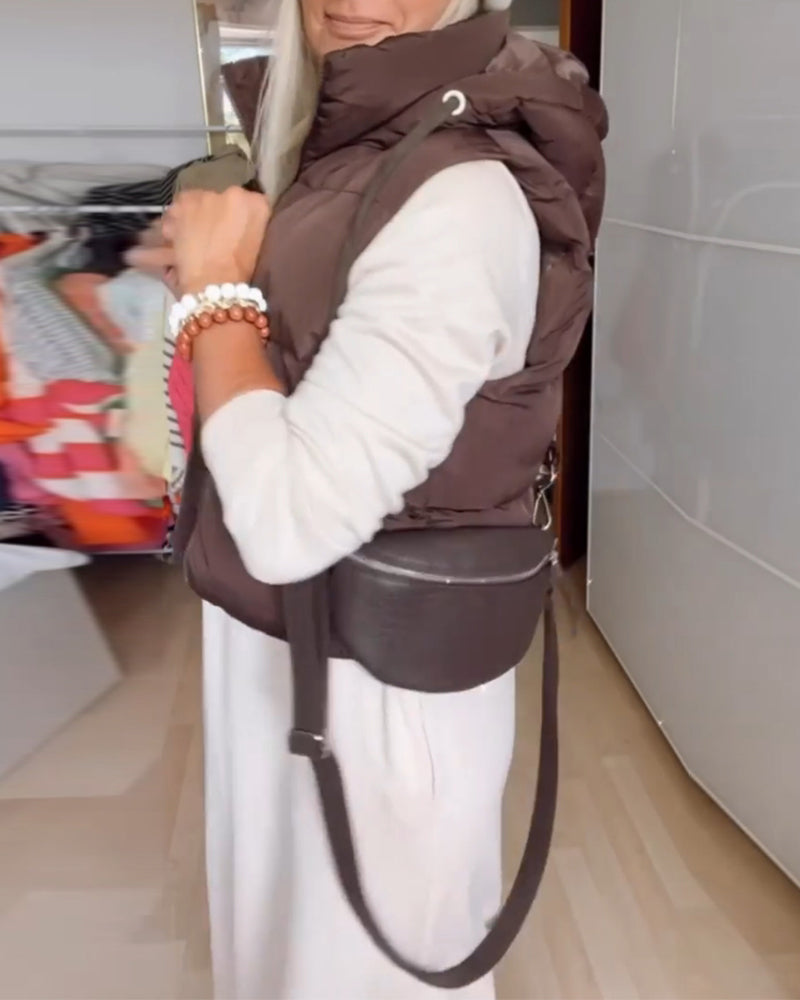 Andrea's™ | Einfarbiger Westenmantel mit Kapuze