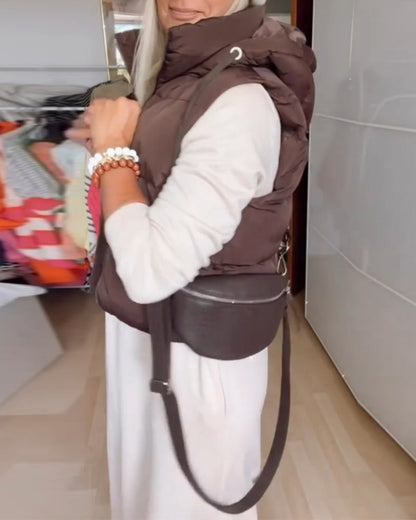 Andrea's™ | Einfarbiger Westenmantel mit Kapuze