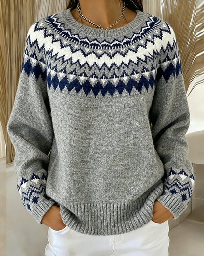 Andrea's™ | Langärmeliger Pullover mit Rundhalsausschnitt