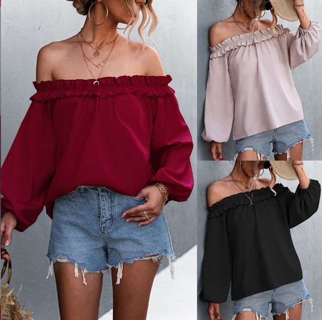 Chic Off-Shoulder Lantern Sleeve Top Andrea Serena