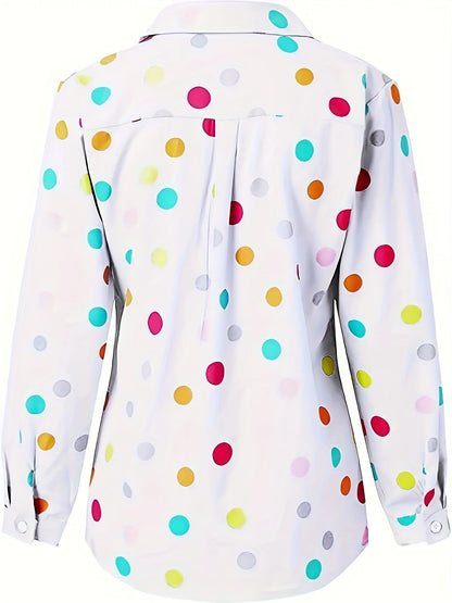 Verspielte Andrea Serena Alltagsbluse mit Polka-Dots