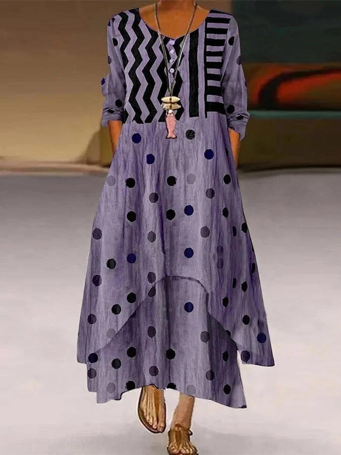 Andrea's™ | Kleid mit Polka-Dots und Blumenmuster