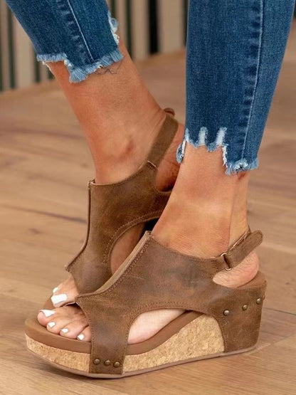 Andrea's™ | Damen-Keilabsatzsandalen mit offener Zehenpartie